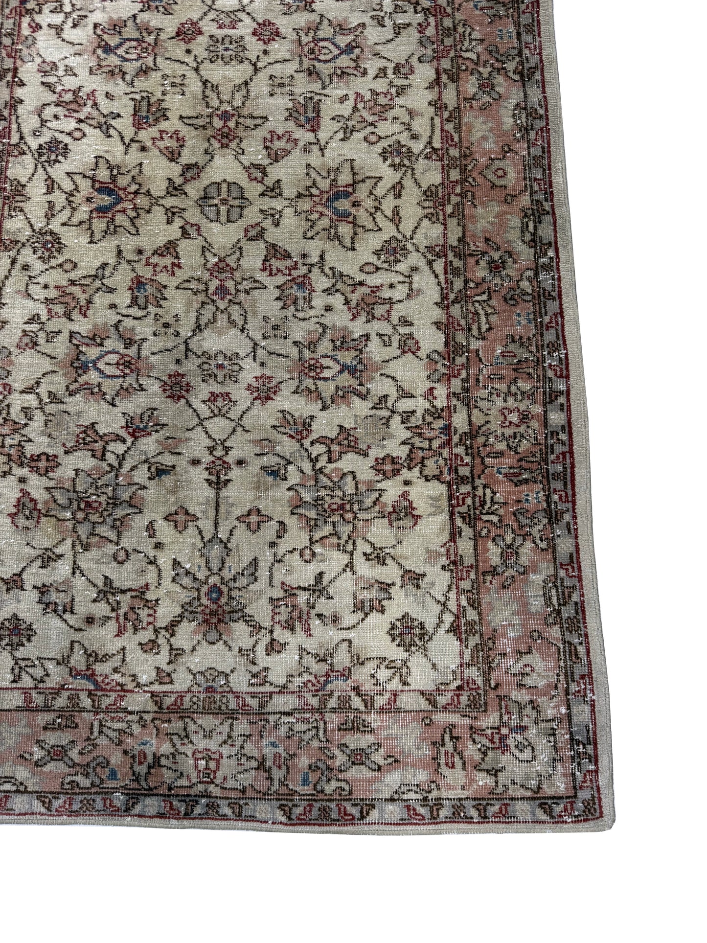 Artisan Angelina  Ivory Brown Vintage Knotted Rug