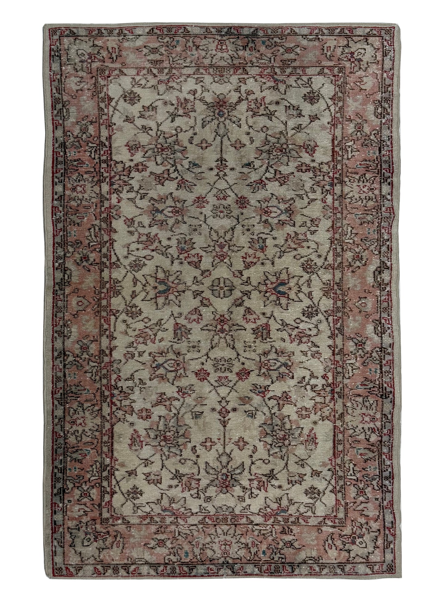 Artisan Angelina  Ivory Brown Vintage Knotted Rug