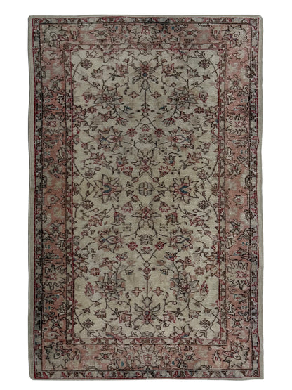 Artisan Angelina  Ivory Brown Vintage Knotted Rug