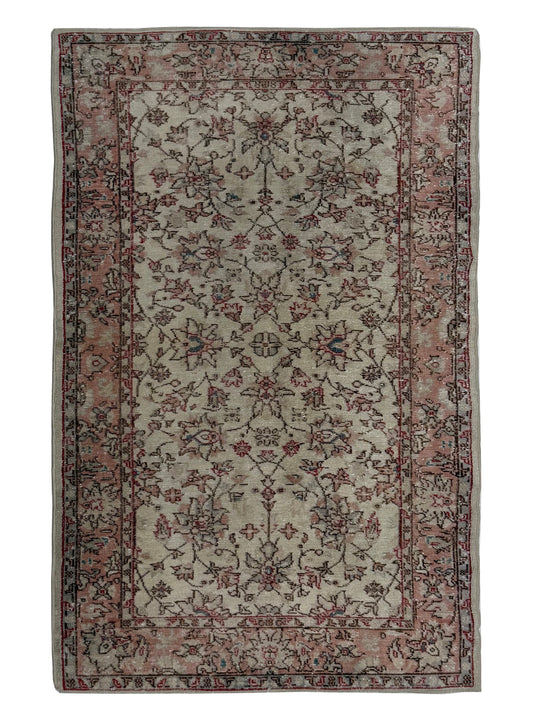 Artisan Angelina  Ivory Brown Vintage Knotted Rug