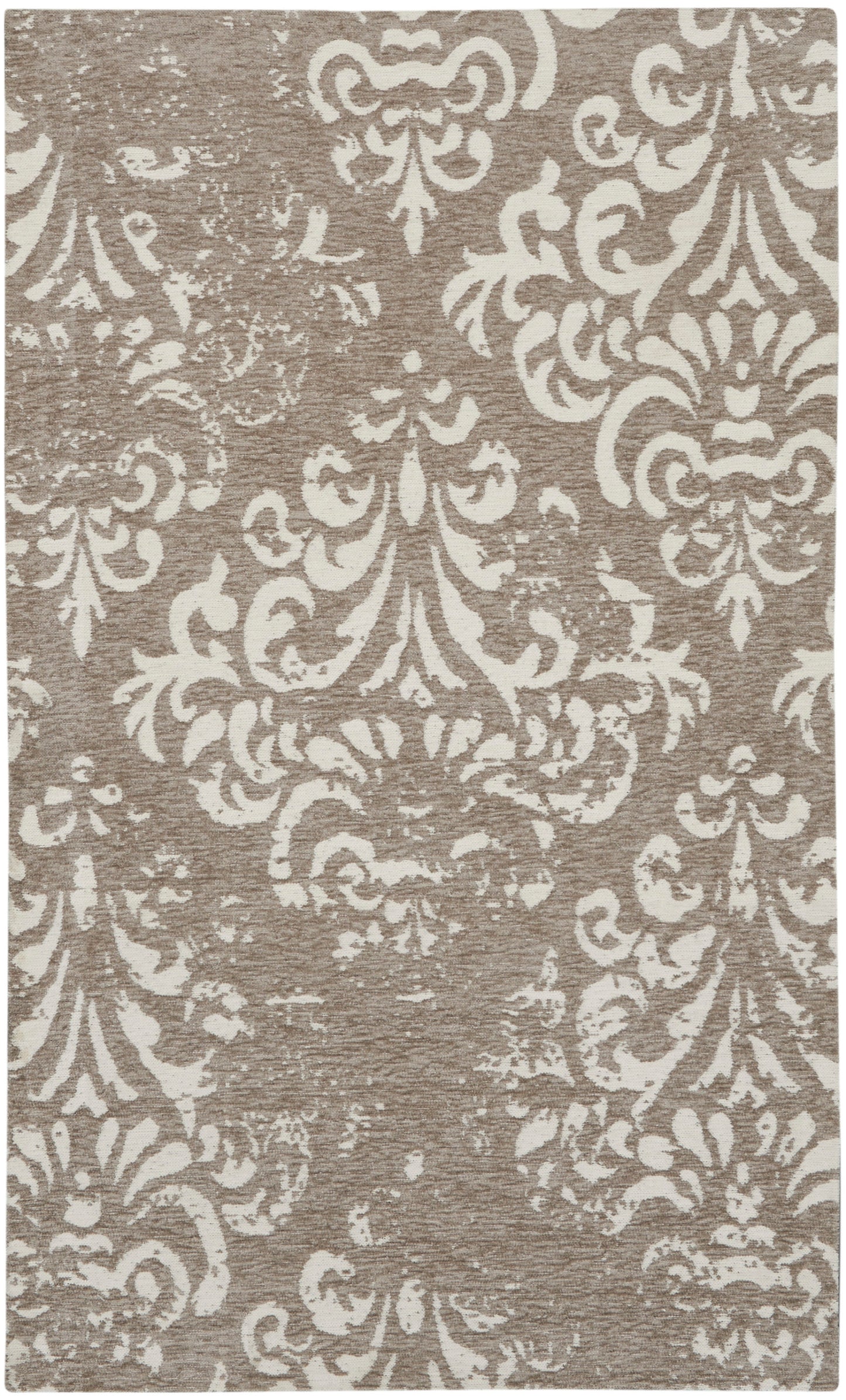 Nourison Home Damask DAS03 Ivory Grey Traditional Power-loomed Rug
