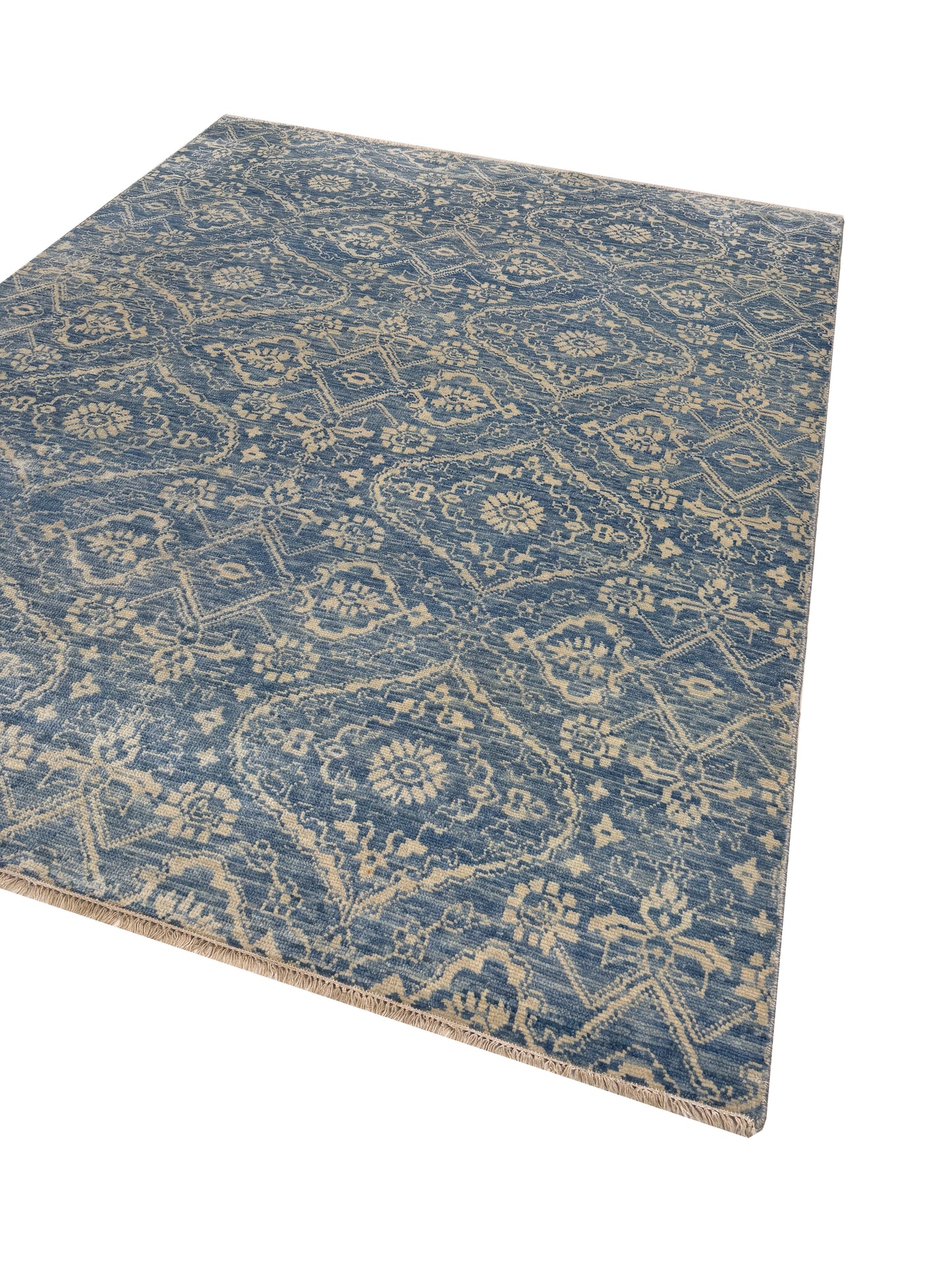 Artisan Samara Blue Ivory Transitional Knotted Rug