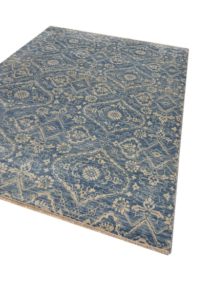 Artisan Samara Blue Ivory Transitional Knotted Rug