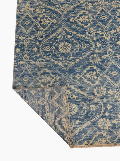 Artisan Samara Blue Ivory Transitional Knotted Rug