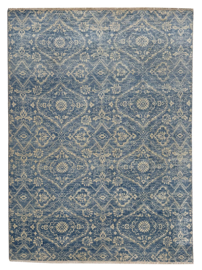 Artisan Samara Blue Ivory Transitional Knotted Rug
