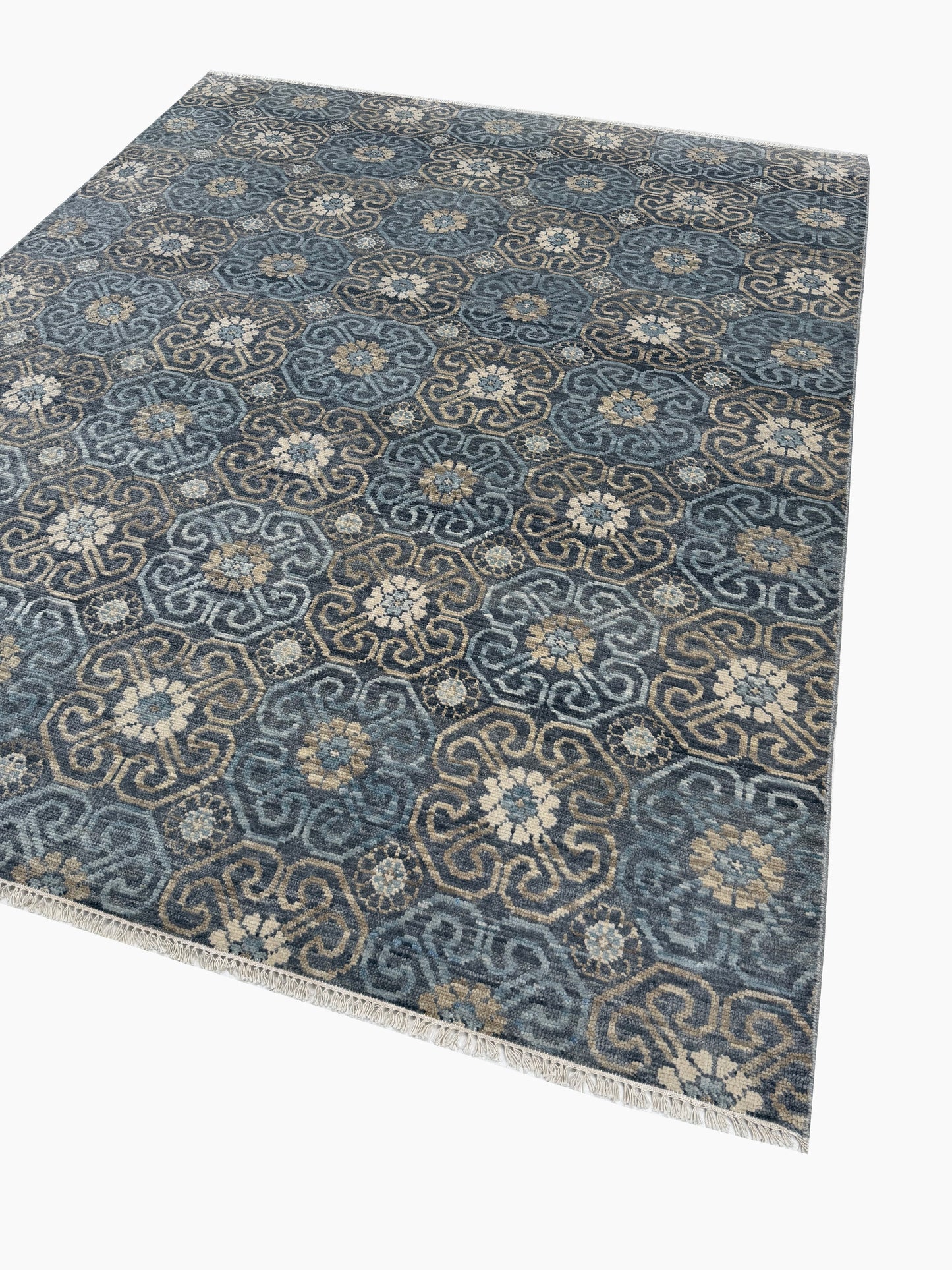 Artisan Samara Grey Beige Transitional Knotted Rug