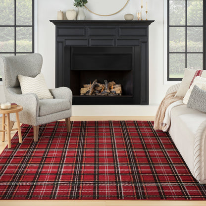 Nourison Home Grafix  Red  Contemporary