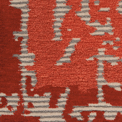 Nourison Home Symmetry  Beige Red  Contemporary