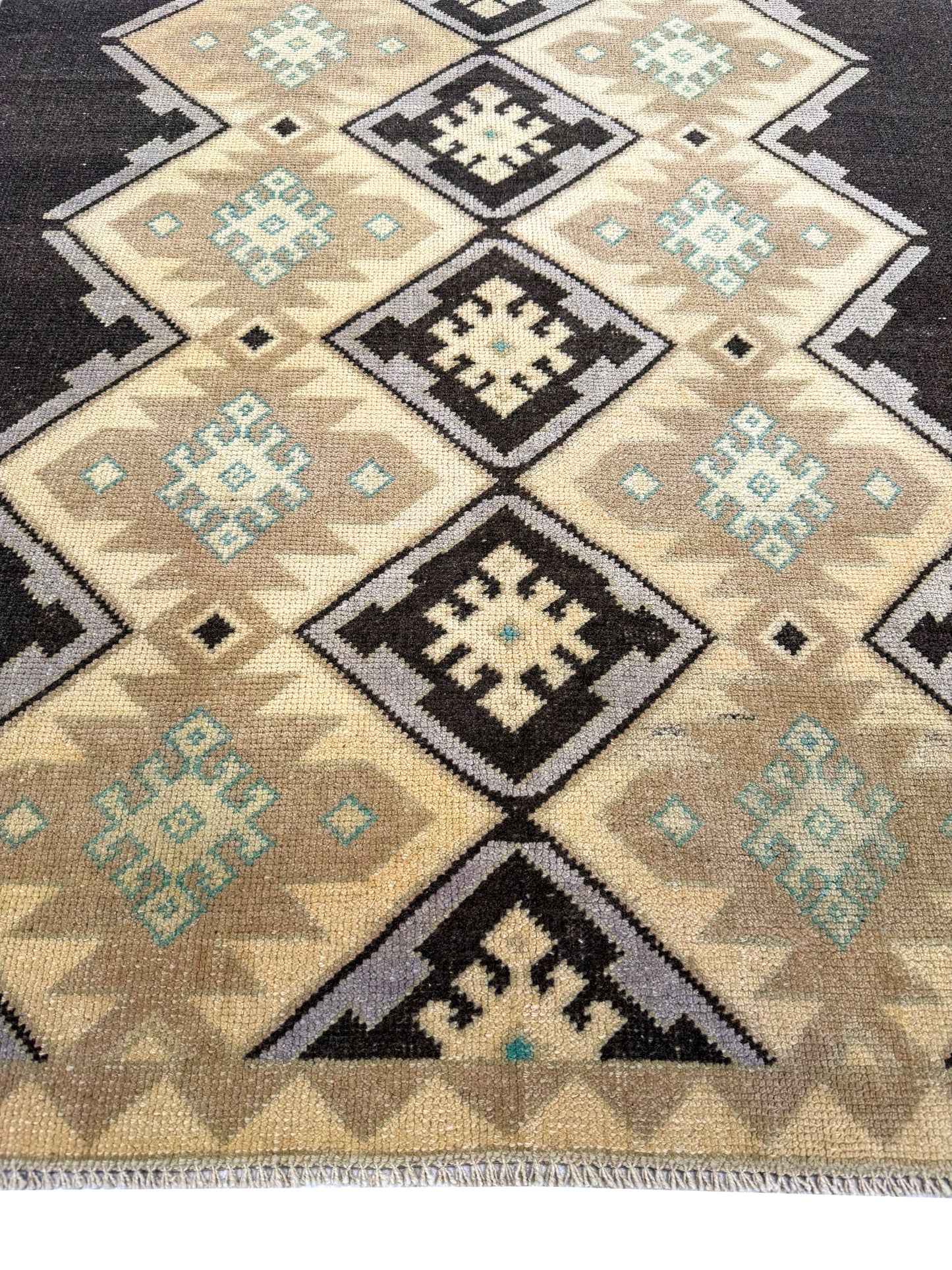 Artisan Angelina Beige Brown Vintage Knotted Rug