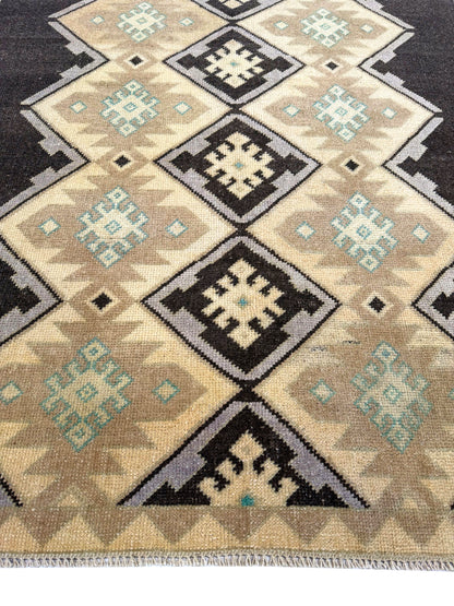 Artisan Angelina Beige Brown Vintage Knotted Rug