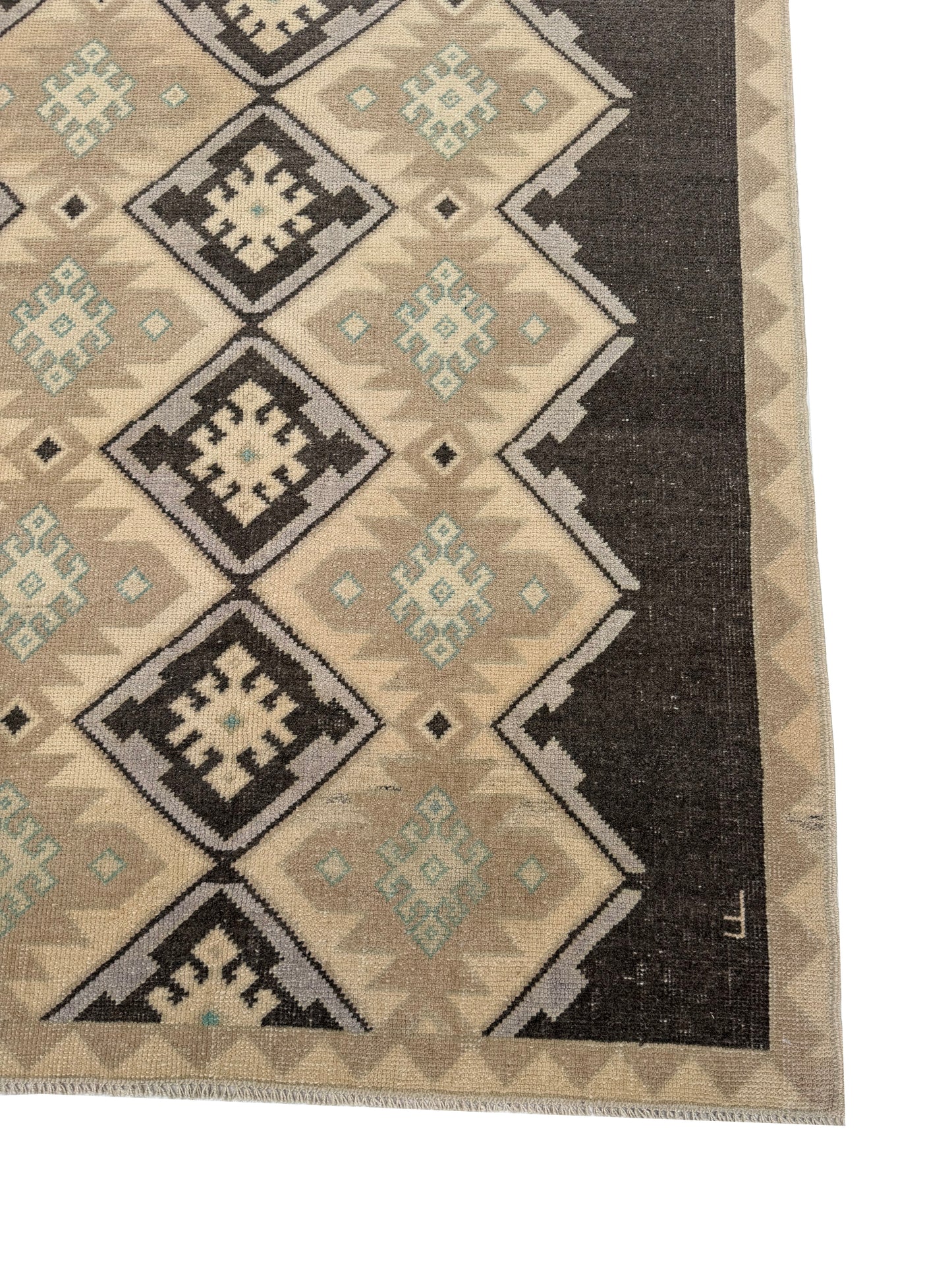 Artisan Angelina Beige Brown Vintage Knotted Rug