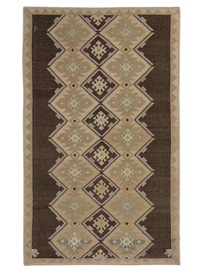 Artisan Angelina Beige Brown Vintage Knotted Rug