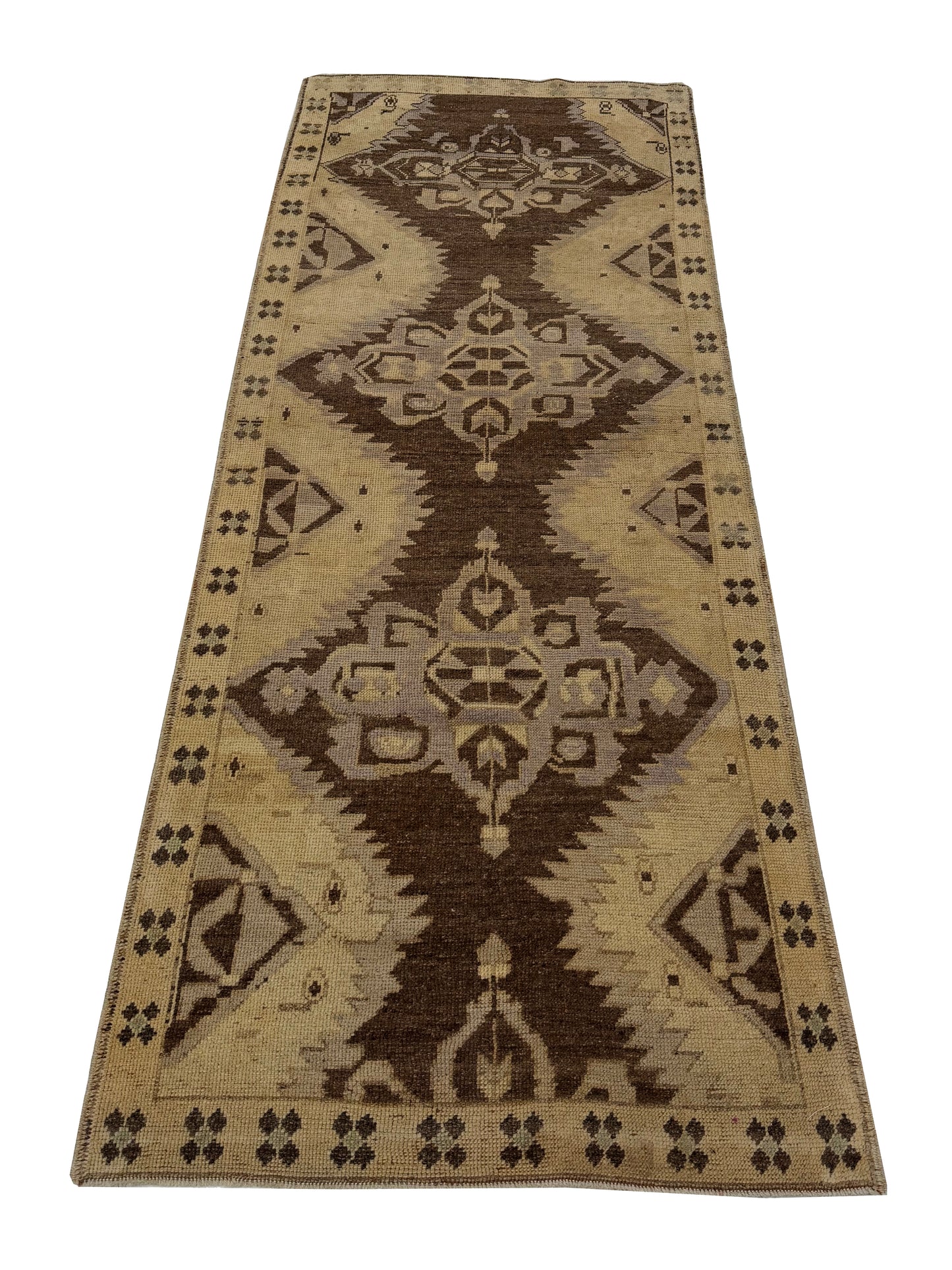 Artisan Angelina Brown Lt.Gold Vintage Knotted Rug