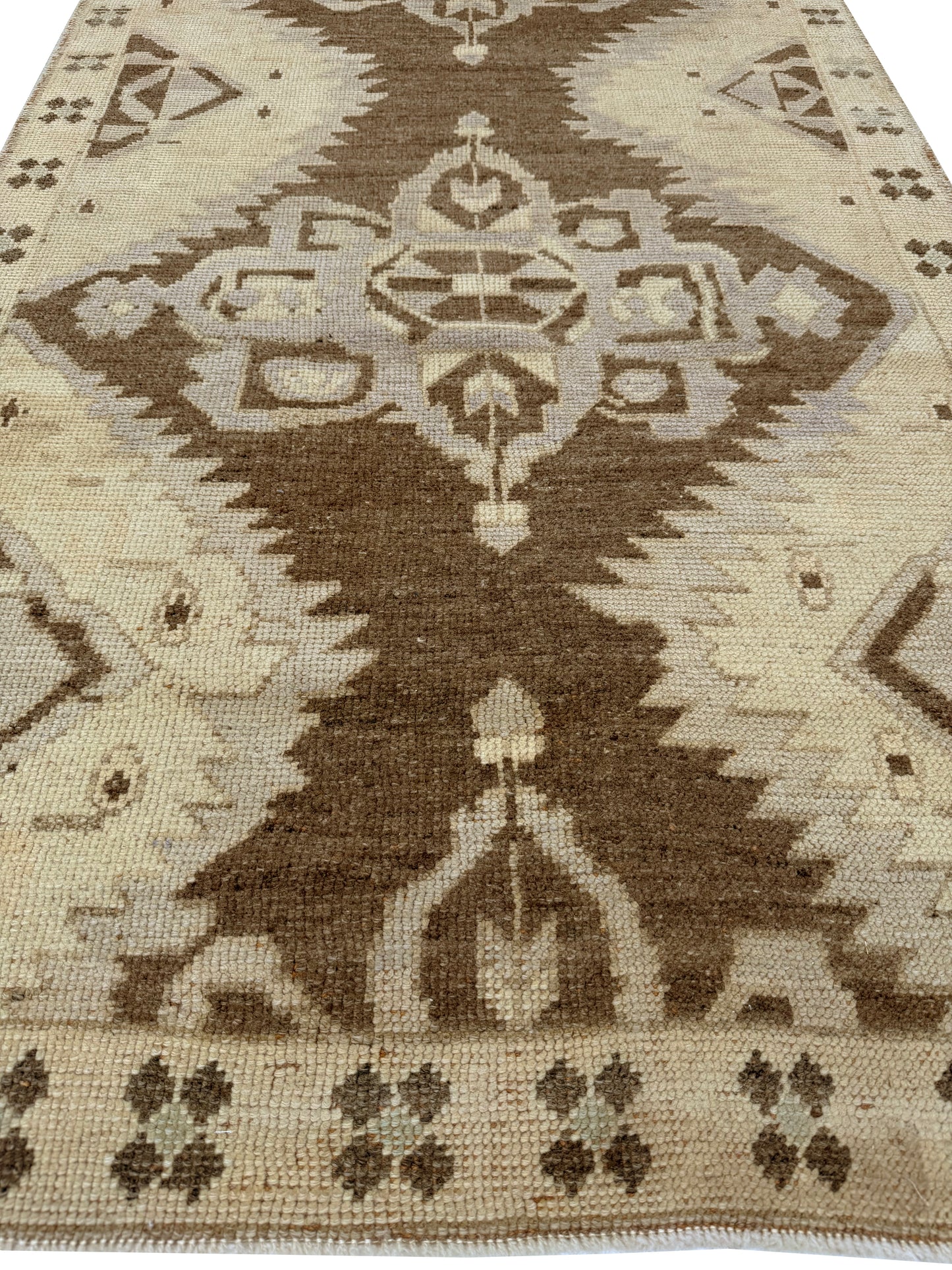Artisan Angelina Brown Lt.Gold Vintage Knotted Rug