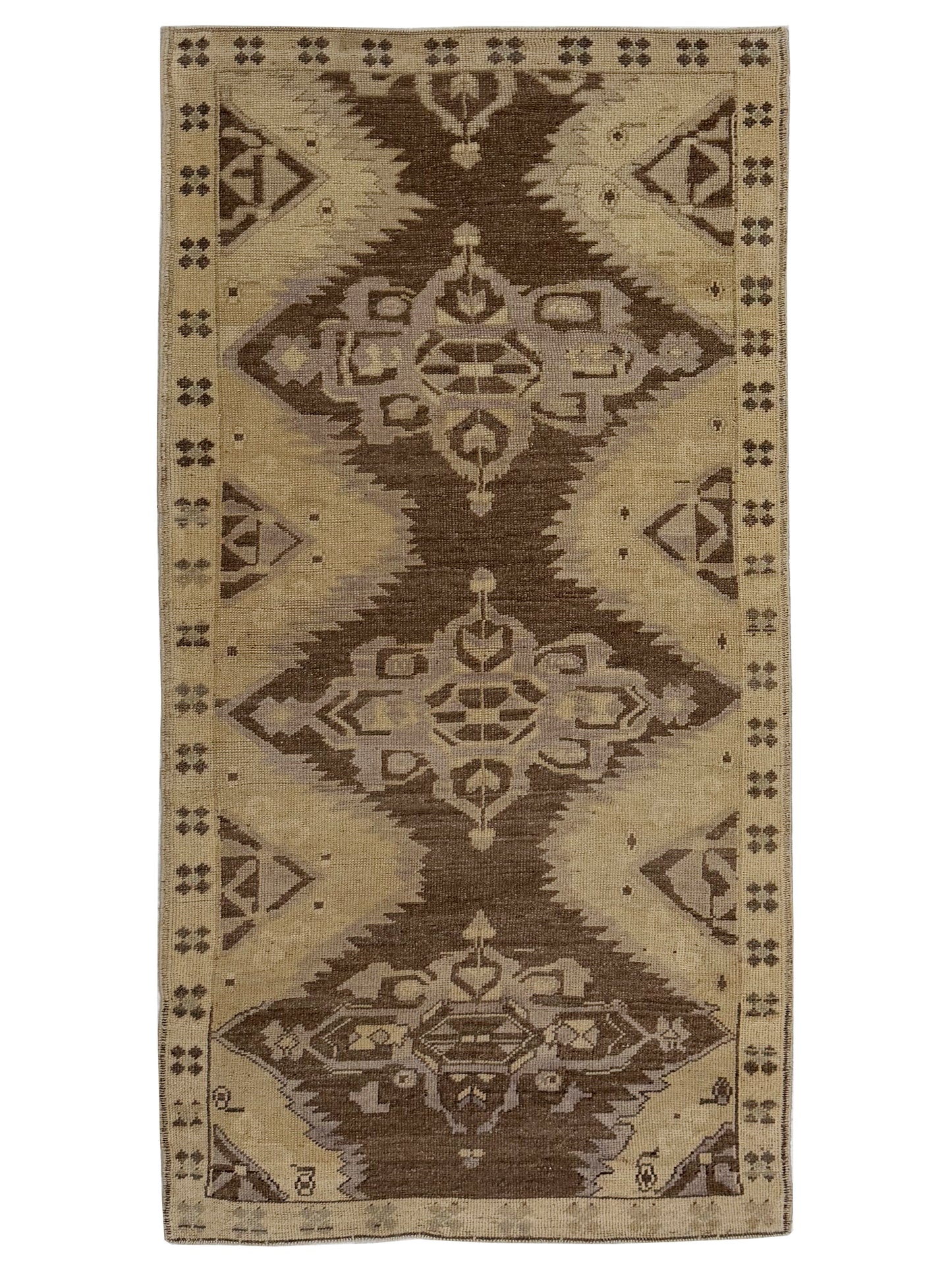 Artisan Angelina Brown Lt.Gold Vintage Knotted Rug