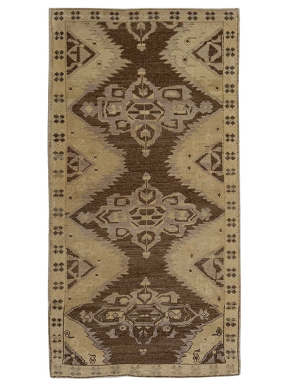 Artisan Angelina Brown Lt.Gold Vintage Knotted Rug