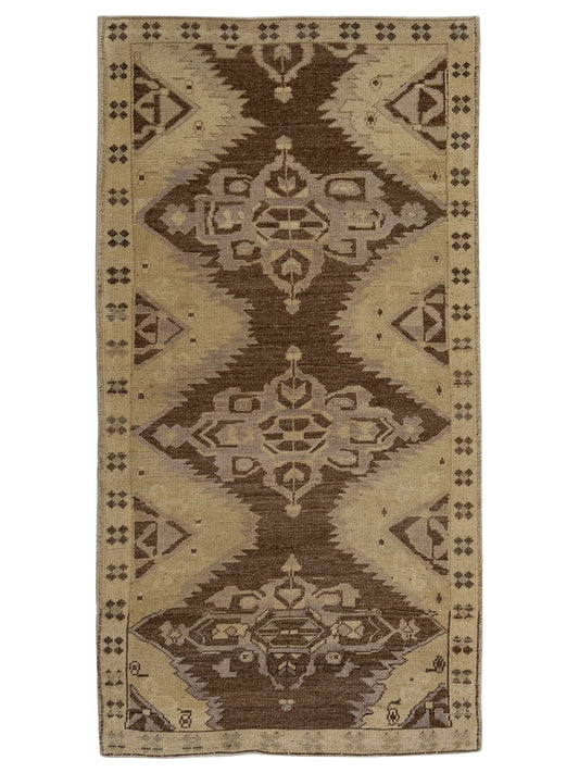 Artisan Angelina Brown Lt.Gold Vintage Knotted Rug