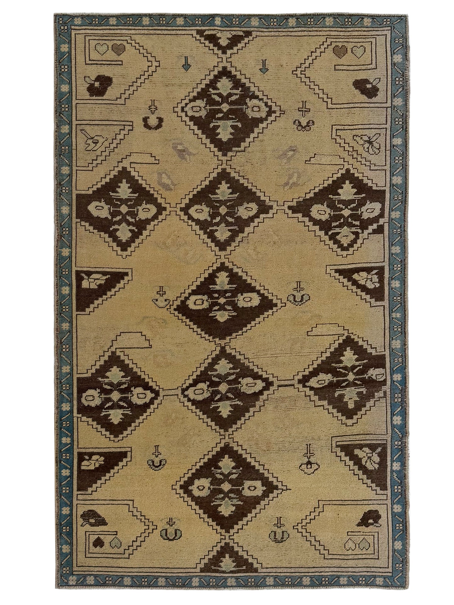 Artisan Angelina Lt.Gold Brown Vintage Knotted Rug