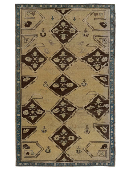 Artisan Angelina Lt.Gold Brown Vintage Knotted Rug