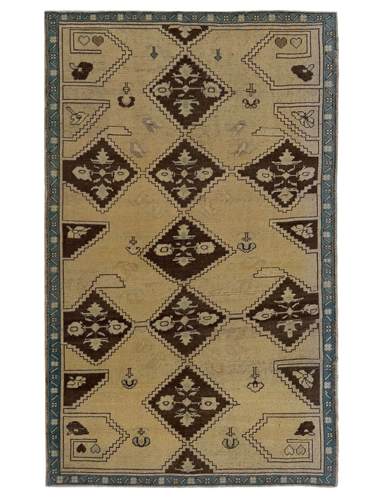 Artisan Angelina Lt.Gold Brown Vintage Knotted Rug