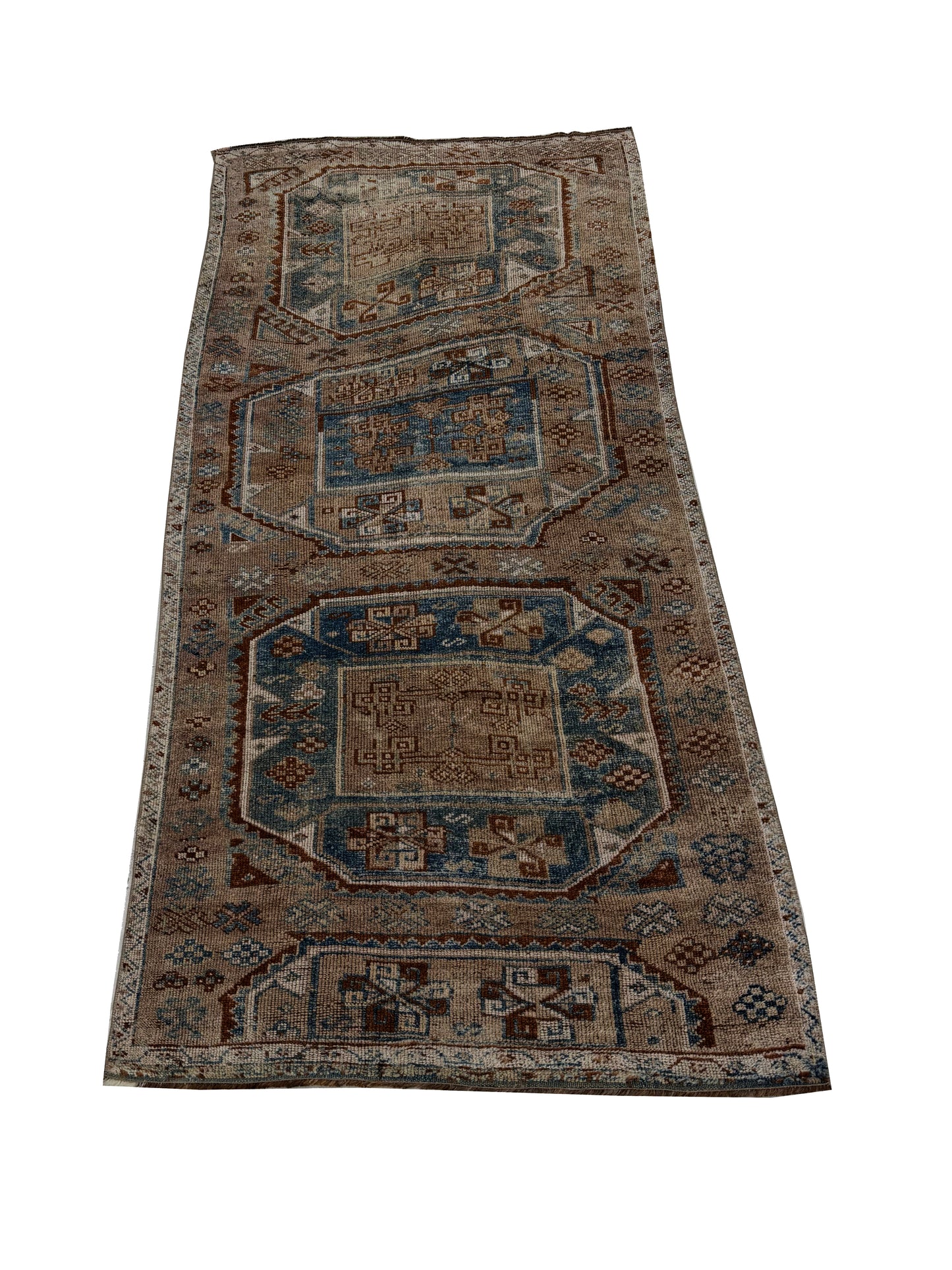 Artisan Angelina Lt.Blue Brown Vintage Knotted Rug
