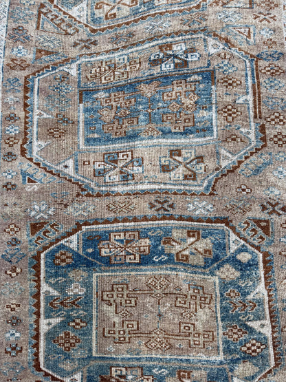 Artisan Angelina Lt.Blue Brown Vintage Knotted Rug