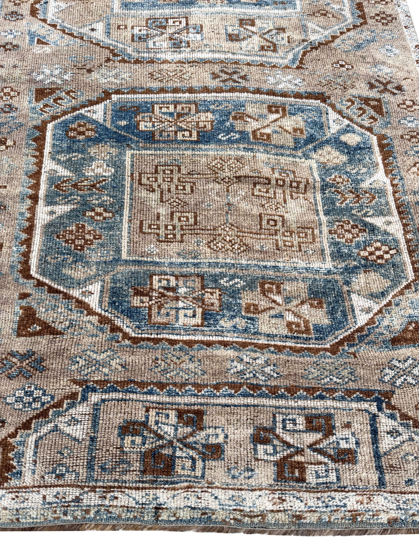 Artisan Angelina Lt.Blue Brown Vintage Knotted Rug
