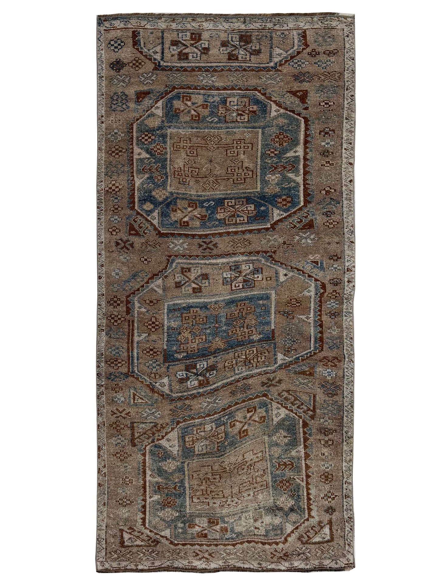 Artisan Angelina Lt.Blue Brown Vintage Knotted Rug