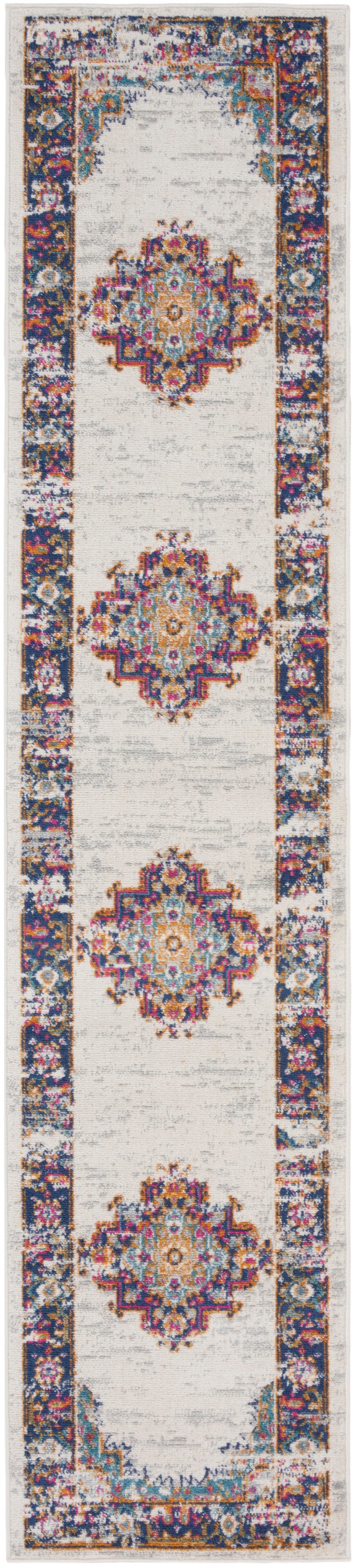 Nourison Home Passion PSN03 Ivory Blue Transitional Power-loomed Rugs