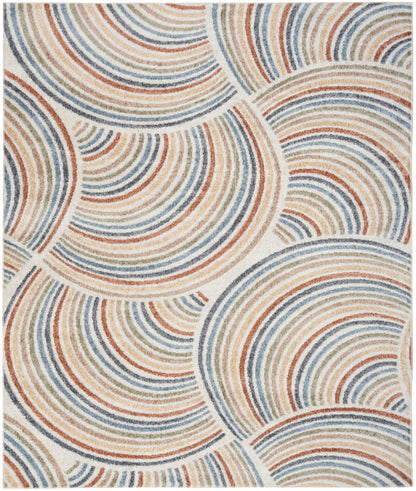 Nourison Home Astra Machine Washable  Ivory Multicolor  Contemporary