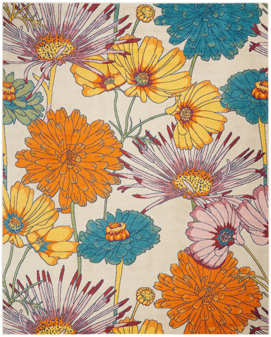 Nourison Home Allur  Ivory Multicolor  Contemporary