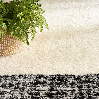 Nourison Home Pacific Shag  Ivory Black  Contemporary