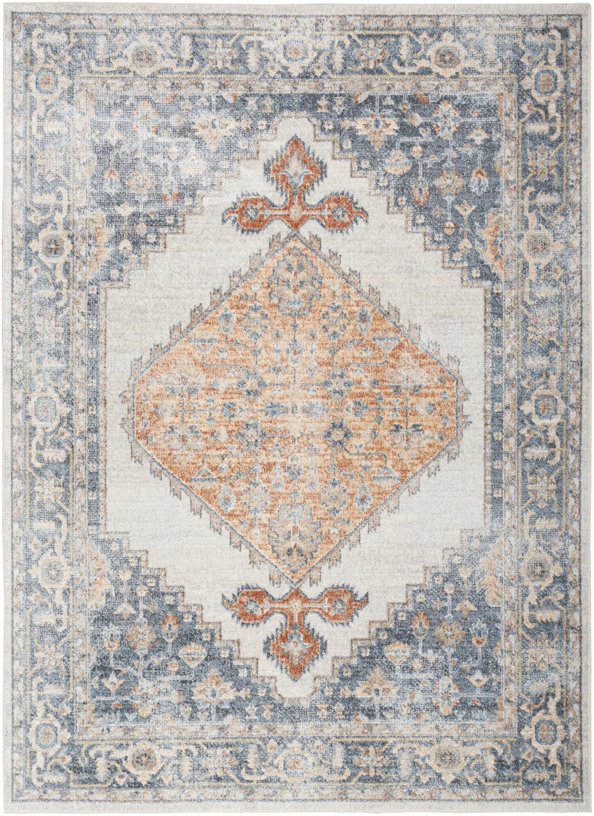 Nourison Home Astra Machine Washable  Grey Gold  Traditional