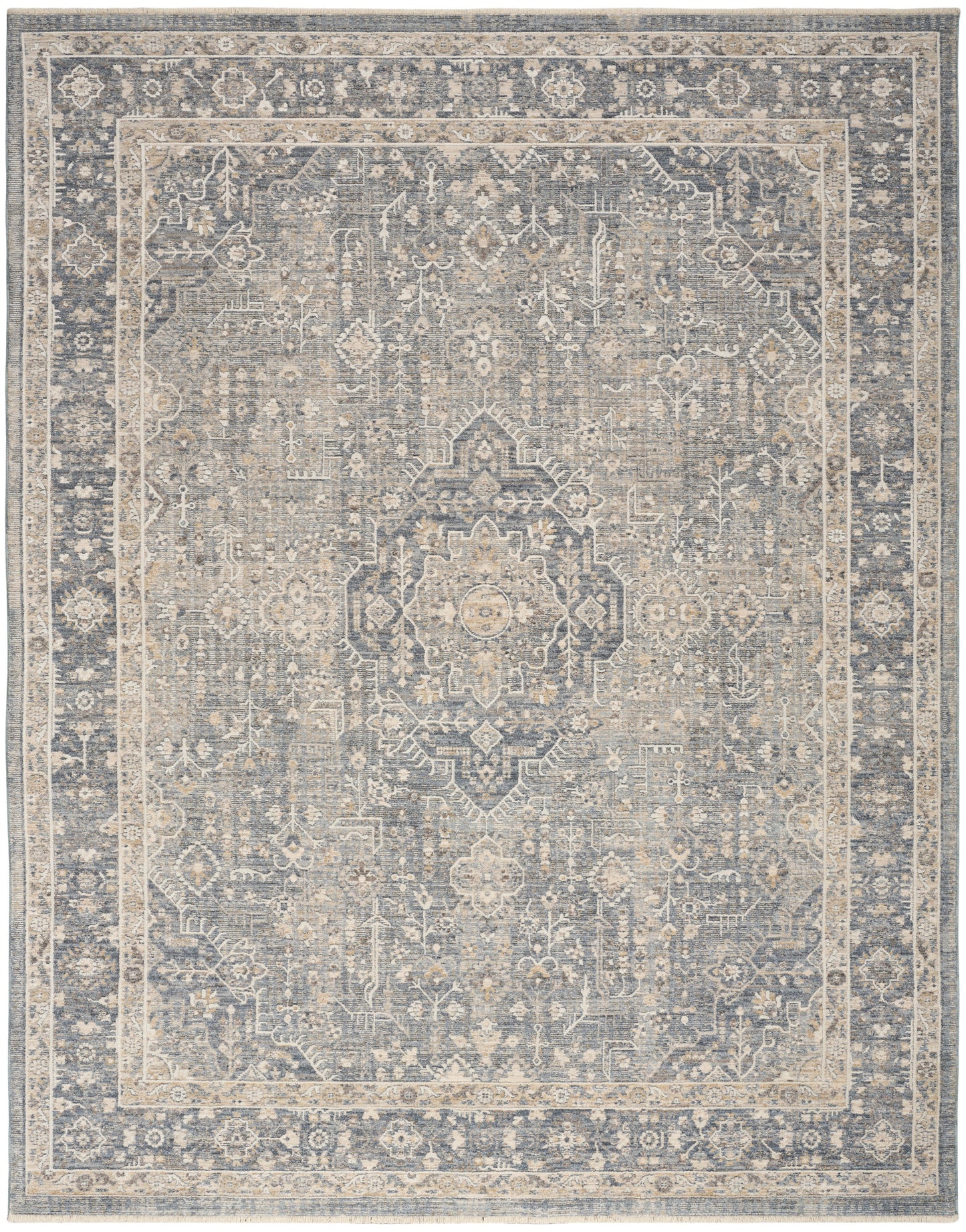 Nourison Home Retreat RET02 Blue Traditional Machine Woven Rug