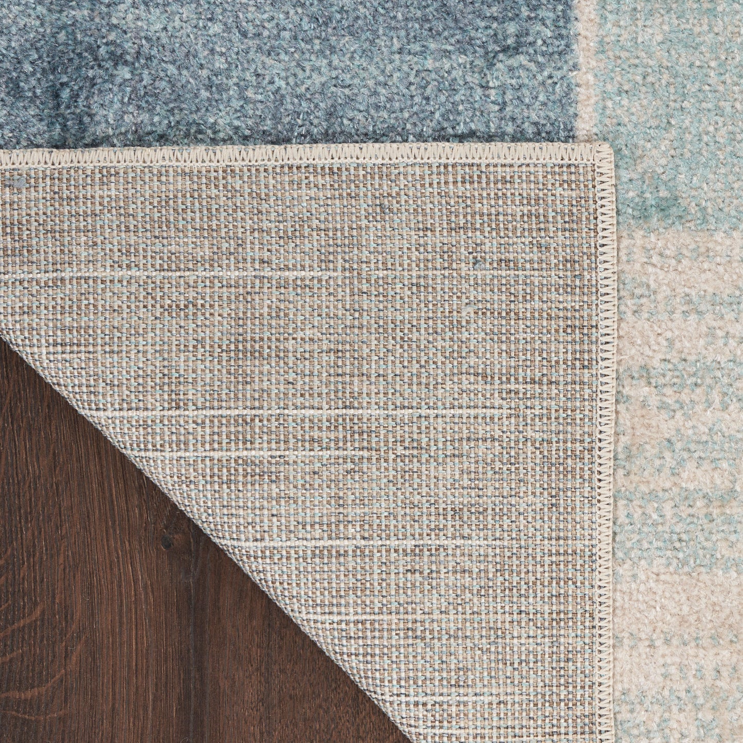 Nourison Home Astra Machine Washable  Blue Ivory  Contemporary