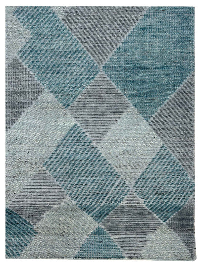 Artisan Harmony Blue Gray Knotted Rug
