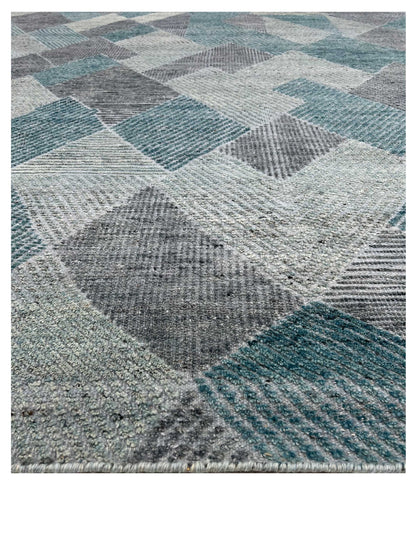 Artisan Harmony Blue Gray Knotted Rug