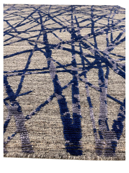 Artisan Harmony Blue Gray Knotted Rug
