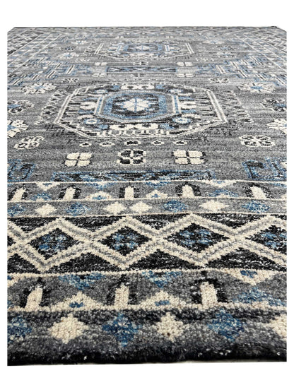 Artisan Modern Oushak Black Blue Knotted Rug