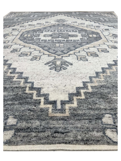 Artisan Modern Oushak White Grey Knotted Rug