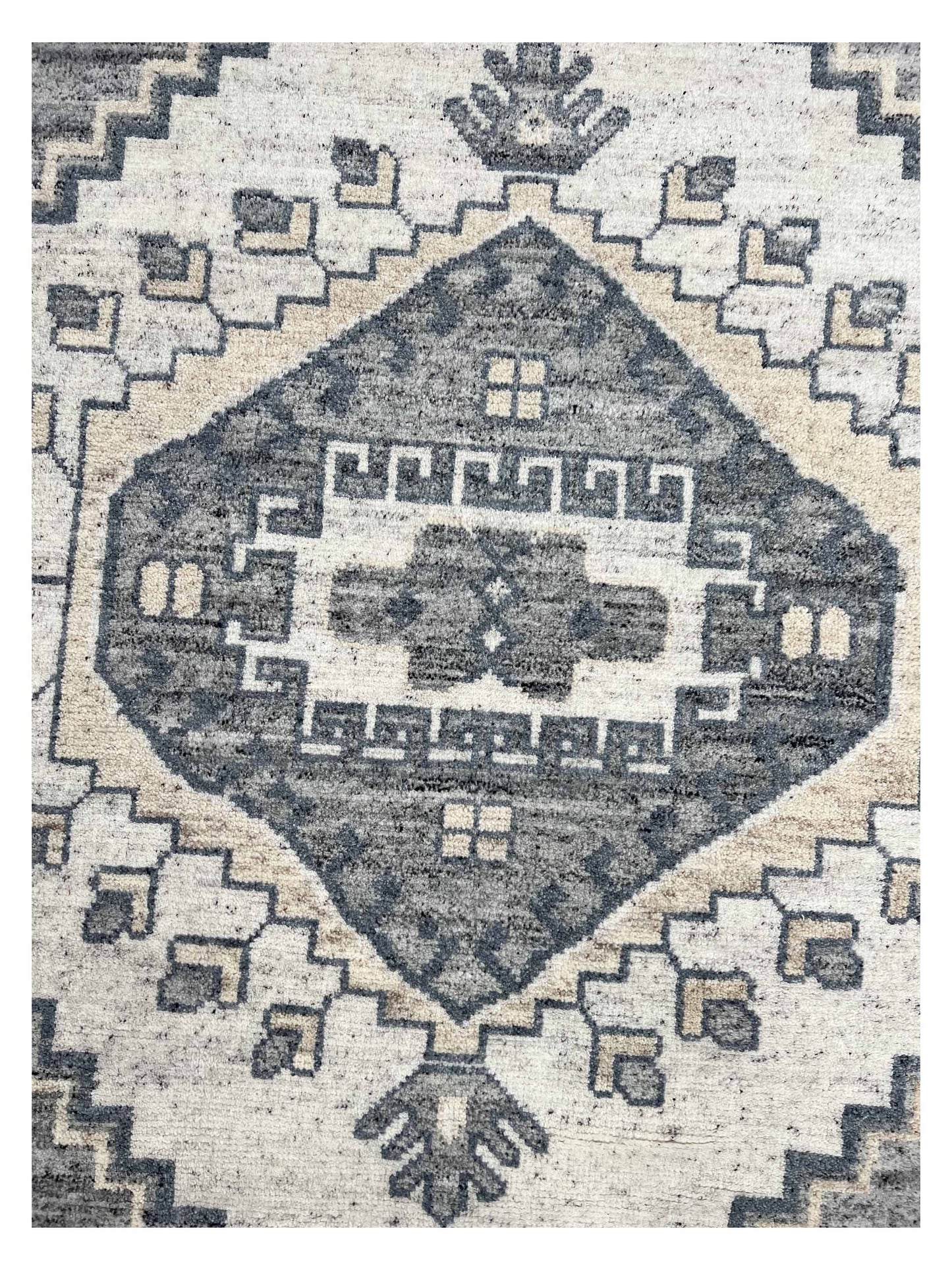 Artisan Modern Oushak White Grey Knotted Rug