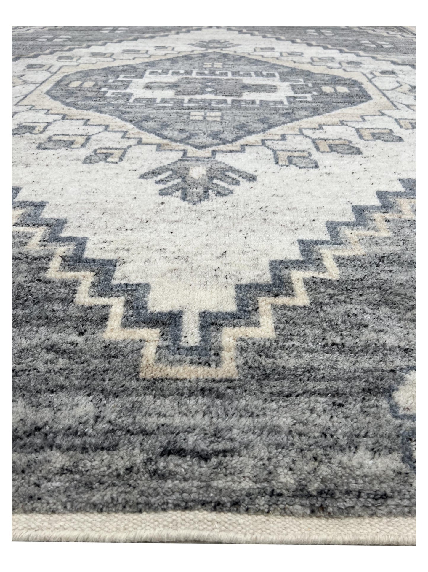 Artisan Modern Oushak White Grey Knotted Rug