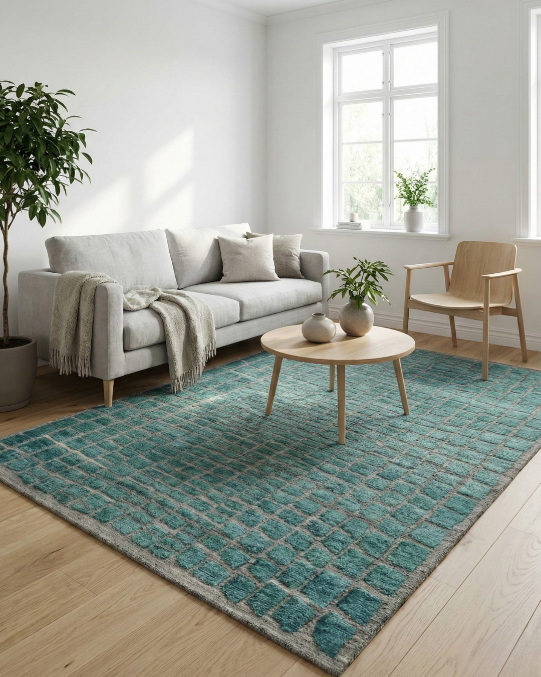 Artisan Harmony Lt.Blue Knotted Rug