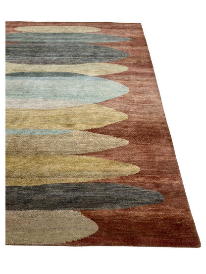 Artisan Flair Rust Multi Knotted Rug