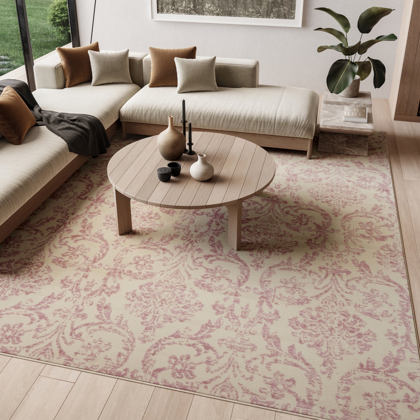 Nourison Home Jubilant  Ivory Pink  Transitional