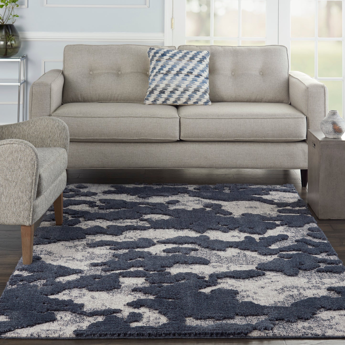 Nourison Home Zermatt  Blue Grey  Contemporary