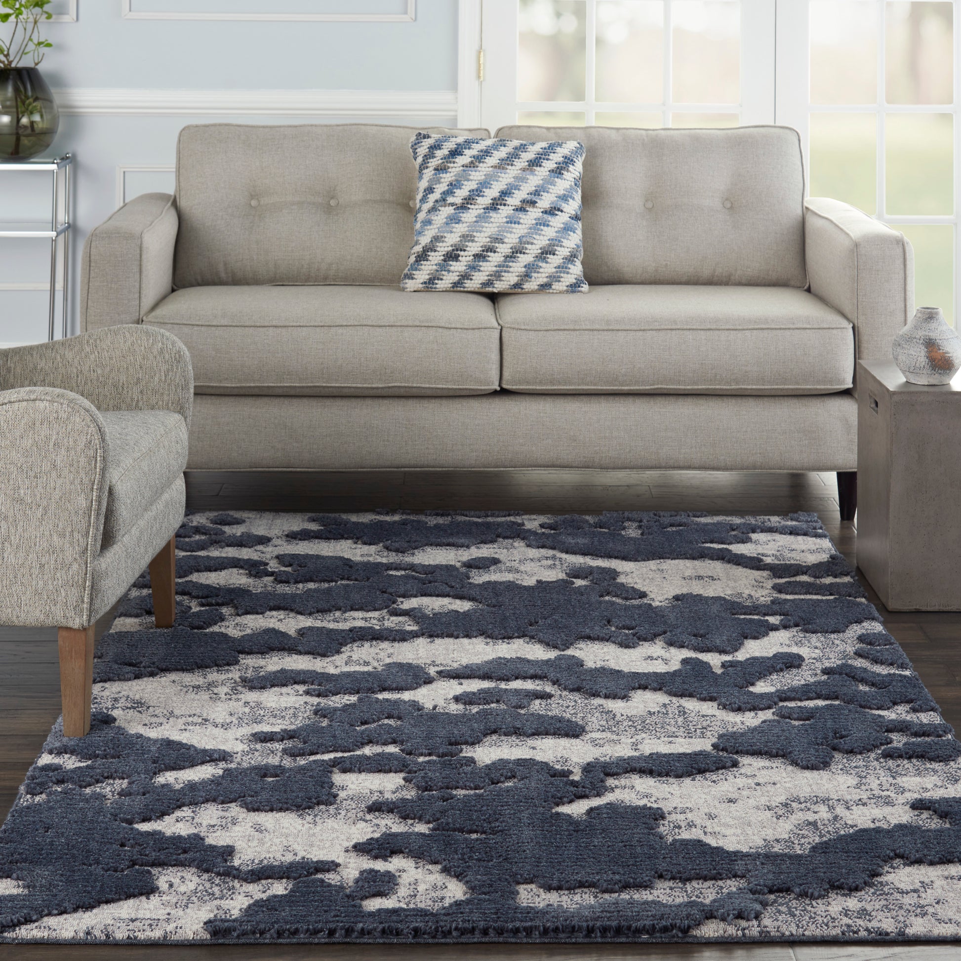 Nourison Home Zermatt  Blue Grey  Contemporary