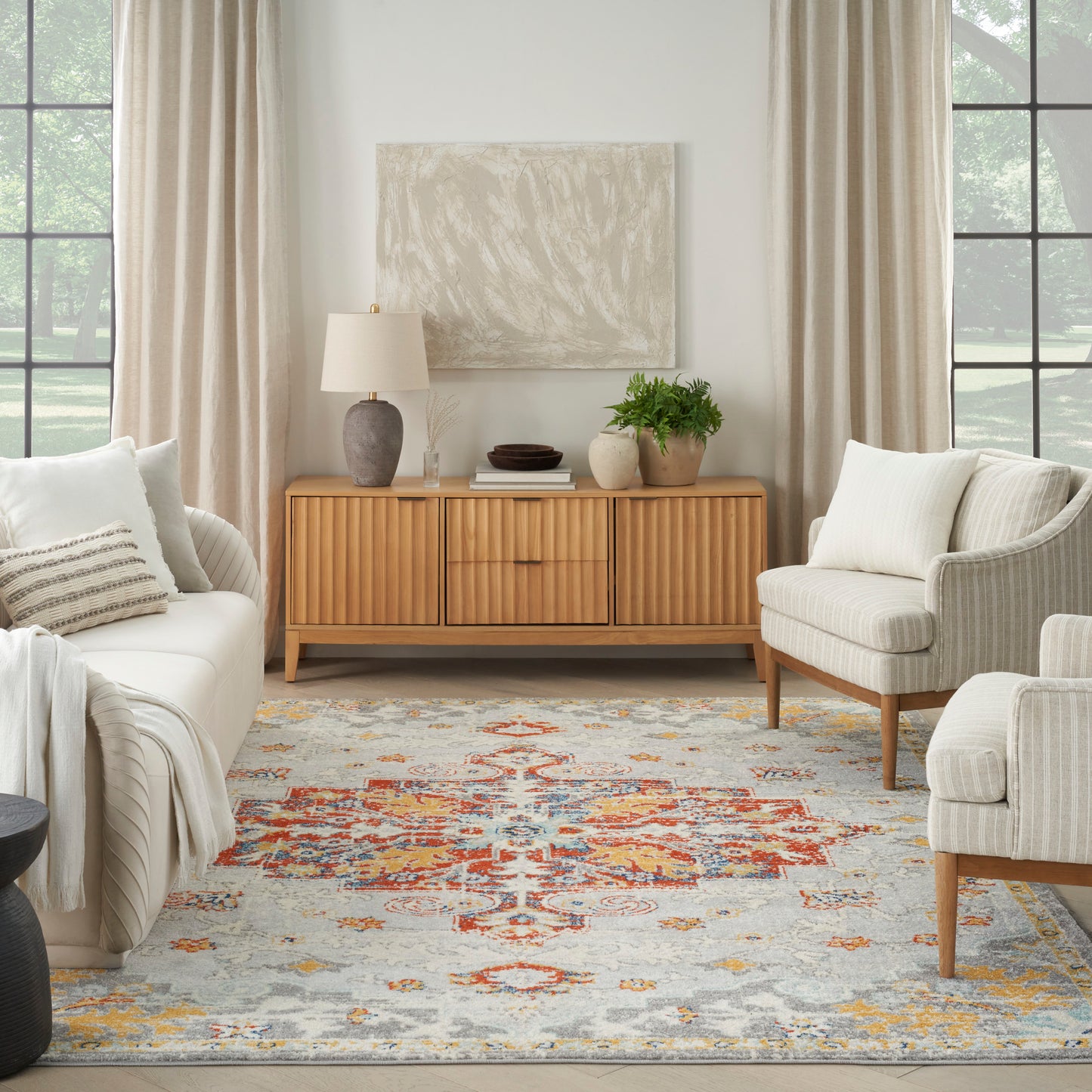 Nourison Home Passion  Grey Multicolor  Traditional