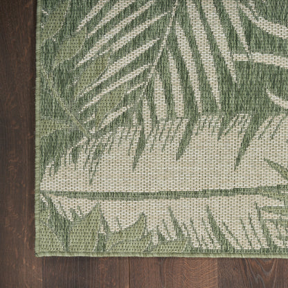 Nourison Home Garden Oasis  Green Ivory  Contemporary