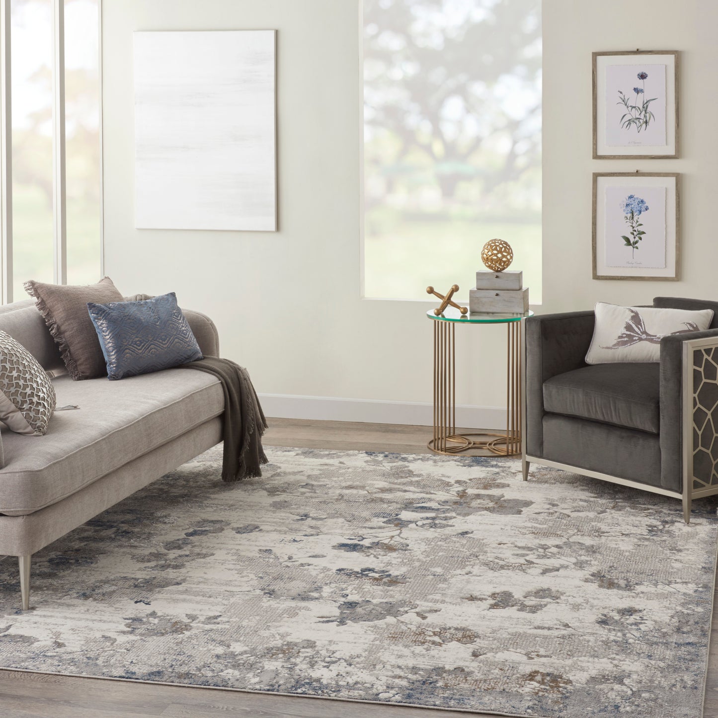 Nourison Home Royal Terrace  Ivory Grey  Contemporary